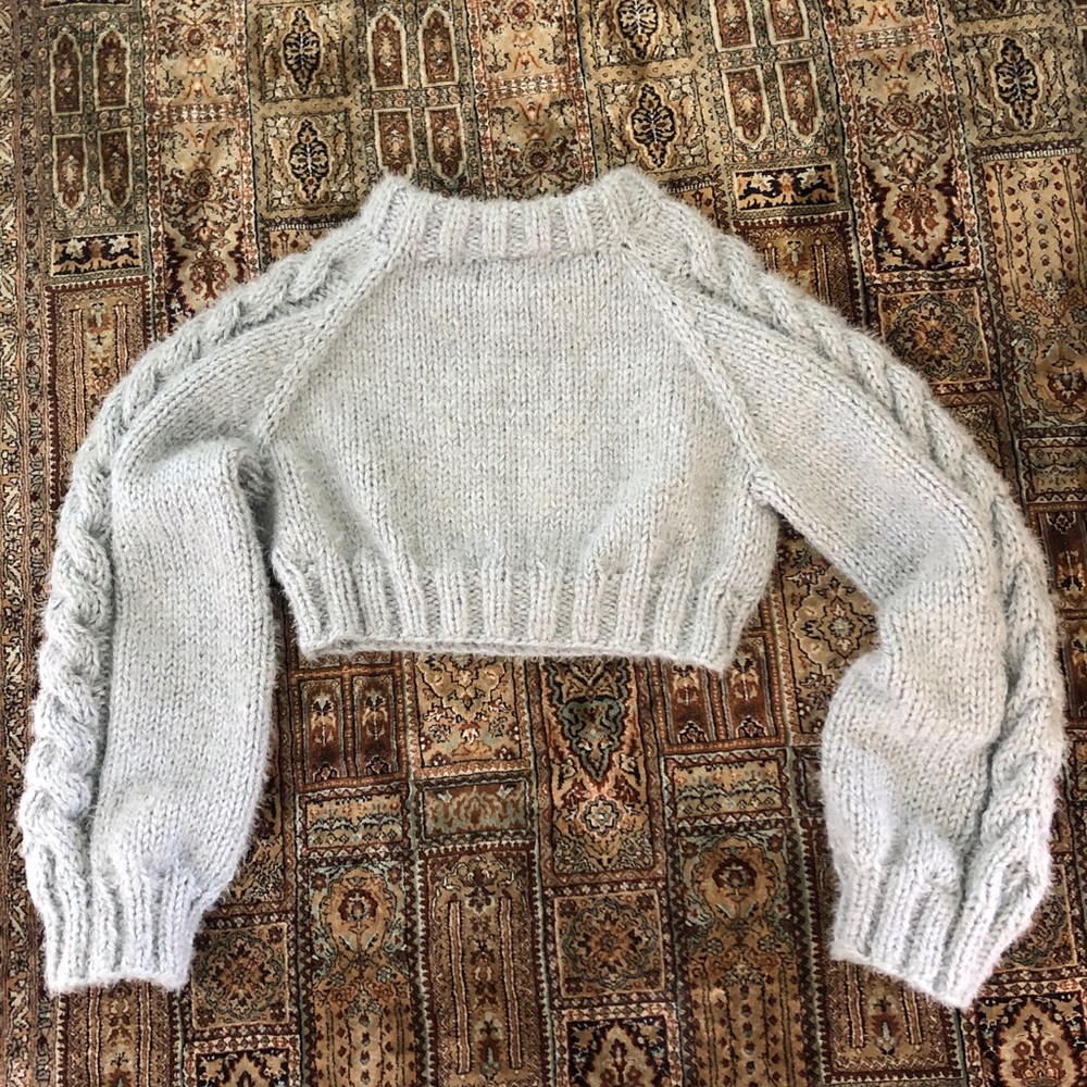 hand knit cropped sweater